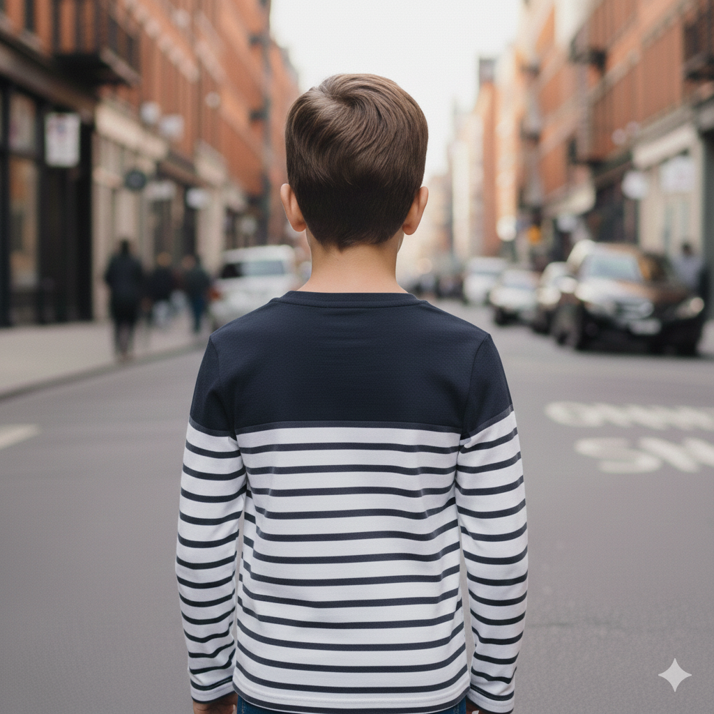 camiseta manga larga de rayas marinera