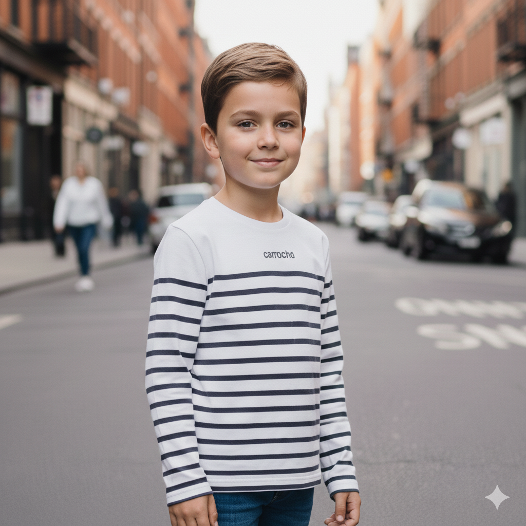 camiseta manga larga de rayas marinera