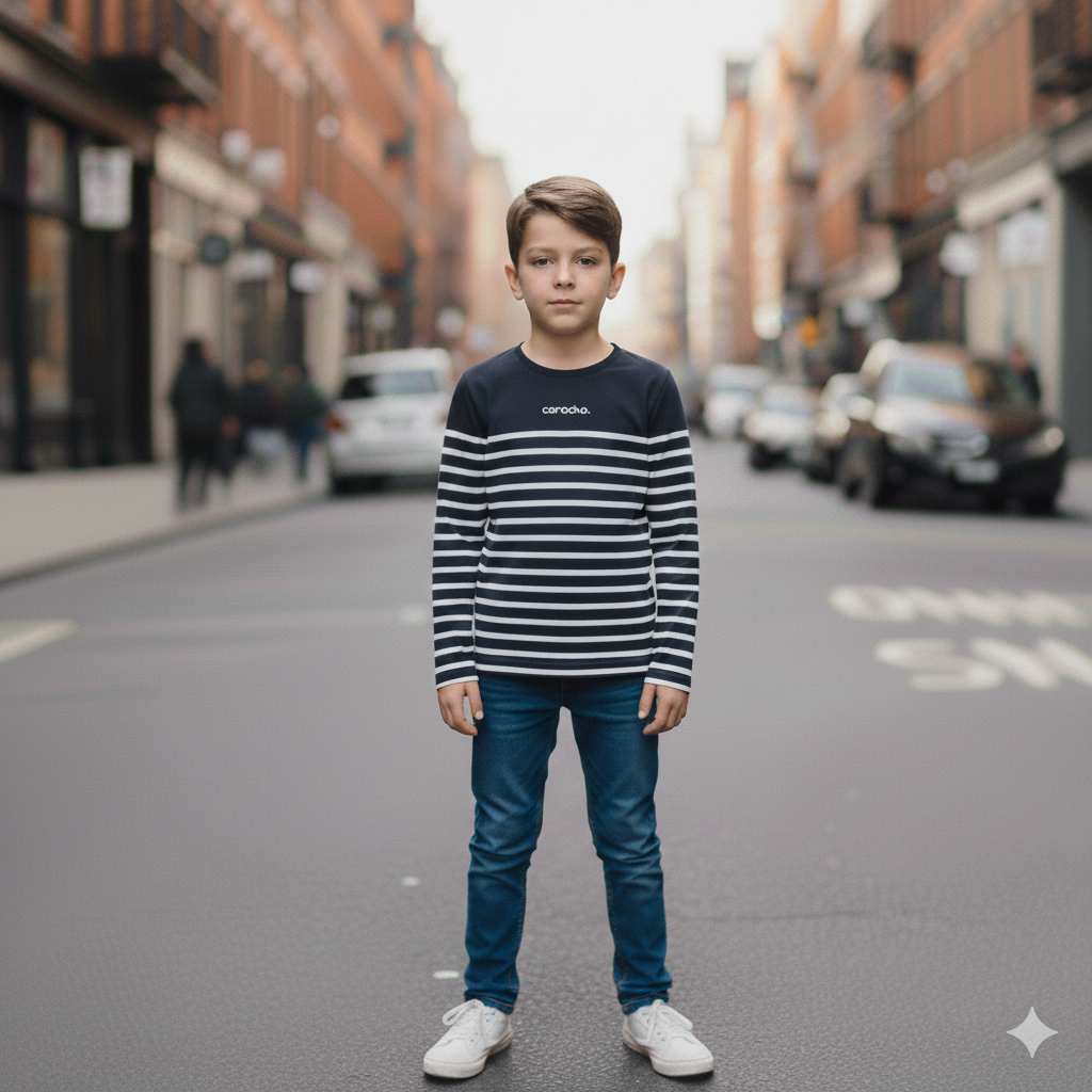 camiseta manga larga de rayas marinera