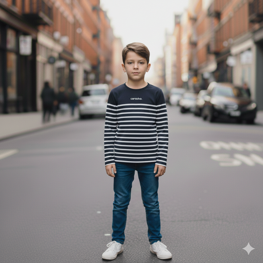 camiseta manga larga de rayas marinera