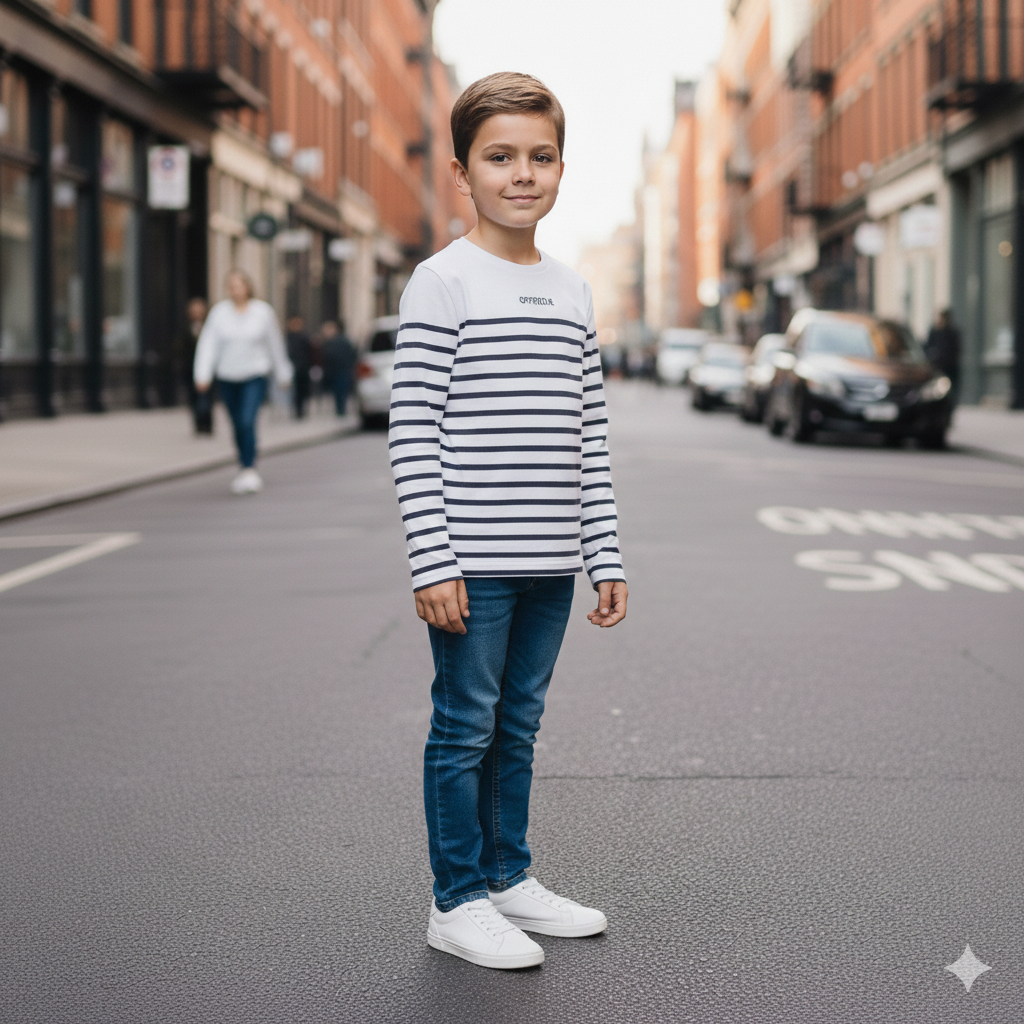 camiseta manga larga de rayas marinera